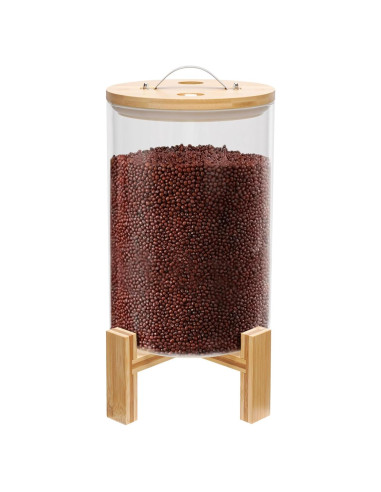 Dispensador de Arroz de Vidrio 8L con Tapa de Bambú KeruRome