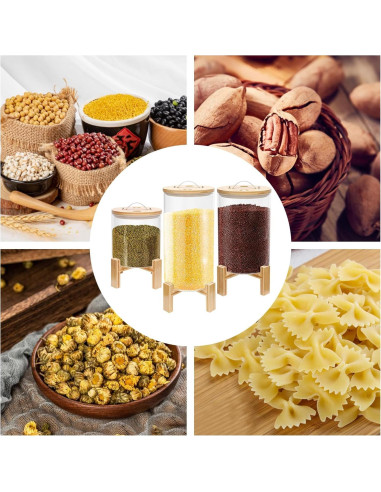 Dispensador de Arroz de Vidrio 8L con Tapa de Bambú KeruRome