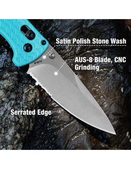 Cuchillo Plegable FLISSA EDC Azul 11.43 cm Acero AUS-8 Cuchillo Plegable FLISSA EDC Azul 11.43 cm Acero AUS-8