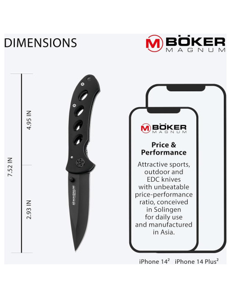 Cuchillo Plegable Boker Magnum Sombra 440C 8.26 cm Cuchillo Plegable Boker Magnum Sombra 440C 8.26 cm