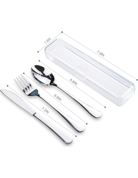 Juego de Utensilios de Viaje 4PCS Acero Inoxidable Lengnoyp Juego de Utensilios de Viaje 4PCS Acero Inoxidable Lengnoyp