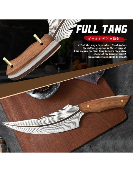 Cuchillo de Pluma Huusk 36.83 cm Acero Carbono Mango Madera Cuchillo de Pluma Huusk 36.83 cm Acero Carbono Mango Madera