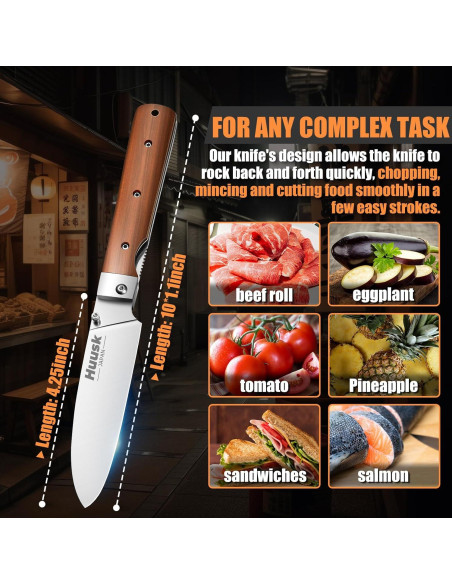 Cuchillo de Chef Plegable Huusk 23cm Acero Inoxidable 440C Cuchillo de Chef Plegable Huusk 23cm Acero Inoxidable 440C