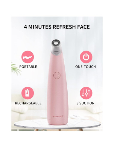 Máquina de Microdermoabrasión NEWDERMO Rosa 2-en-1 USB