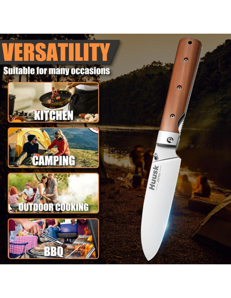 Cuchillo de Chef Plegable Huusk 23cm Acero Inoxidable 440C Cuchillo de Chef Plegable Huusk 23cm Acero Inoxidable 440C