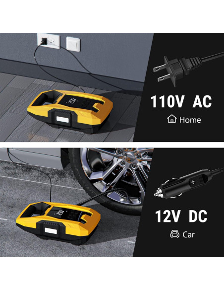 Compresor de Aire Portátil CARSUN T2221-Y 110V/12V Doble Alimentación Compresor de Aire Portátil CARSUN T2221-Y 110V/12V Doble Alimentación