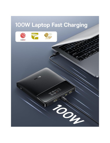Cargador Portátil Baseus 100W 20000mAh Carga Rápida USB-C/A