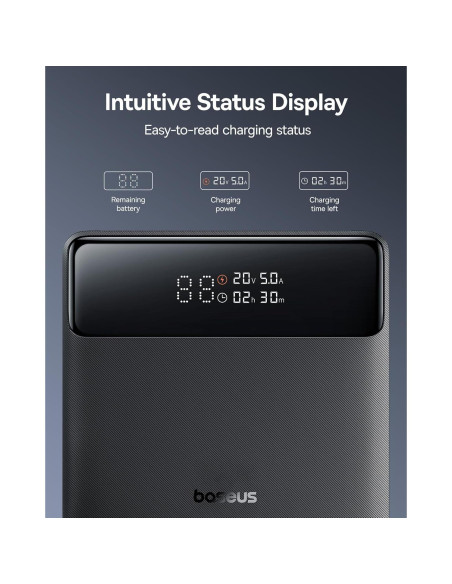 Cargador Portátil Baseus 100W 20000mAh Carga Rápida USB-C/A Cargador Portátil Baseus 100W 20000mAh Carga Rápida USB-C/A