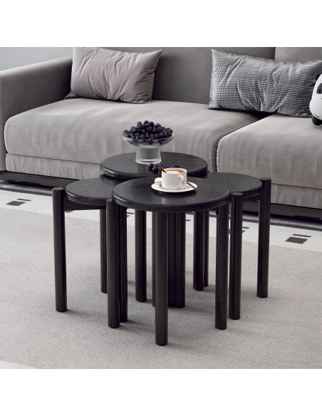 Juego de 4 Taburetes Apilables de Madera AnywaysWood Negro Juego de 4 Taburetes Apilables de Madera AnywaysWood Negro