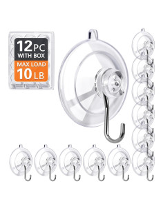 Ganchos de Ventosa KORCCI 12 Piezas 4.5 kg Transparentes