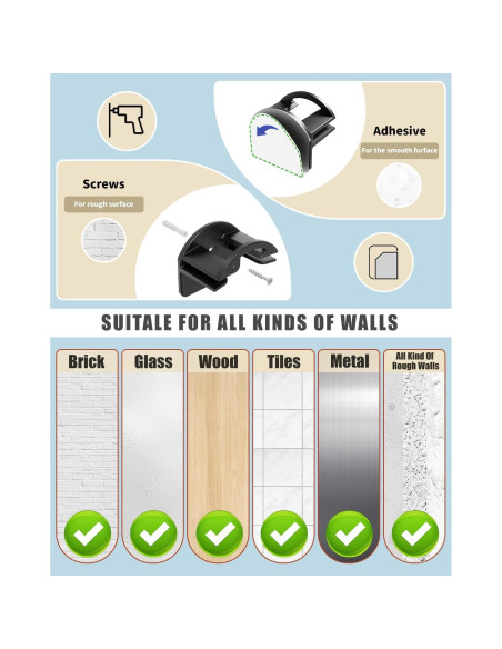 Ganchos Adhesivos para Sombreros MSKEI - 12 Paquete Negro Ganchos Adhesivos para Sombreros MSKEI - 12 Paquete Negro