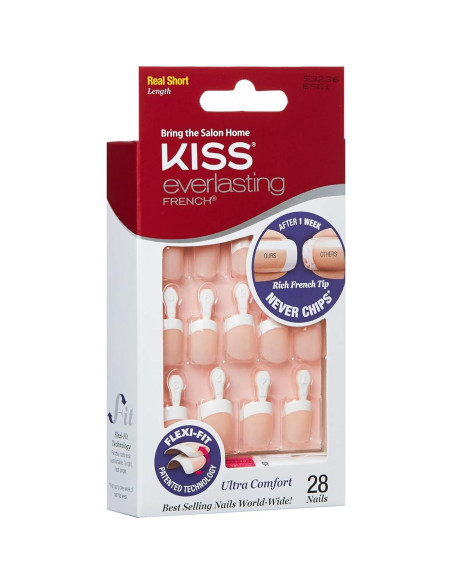 Kiss Uñas Falsas Manicura Francesa Real Short 28 Uñas Kiss Uñas Falsas Manicura Francesa Real Short 28 Uñas
