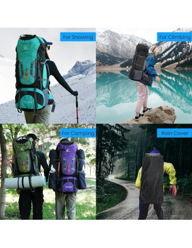 Mochila Impermeable Bseash 80L para Senderismo y Camping