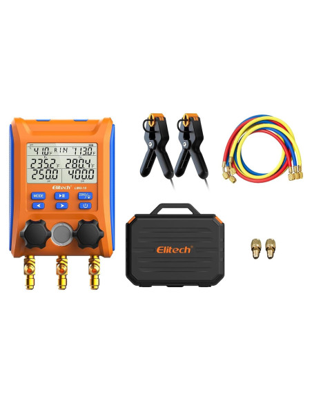 Manómetro Digital Elitech LMG-10Plus Doble Válvula HVAC Manómetro Digital Elitech LMG-10Plus Doble Válvula HVAC