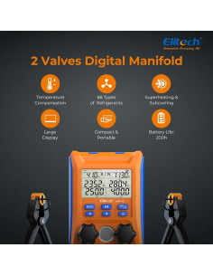 Manómetro Digital Elitech LMG-10Plus Doble Válvula HVAC 2