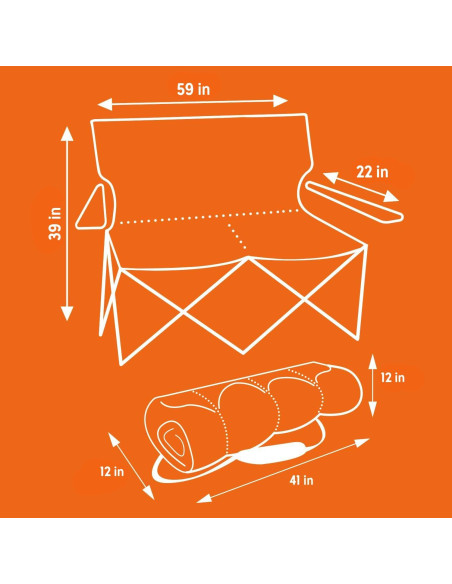 Sillón Loveseat Plegable Kelty para 2 Personas - Camping y Jardín Sillón Loveseat Plegable Kelty para 2 Personas - Camping y Jardín