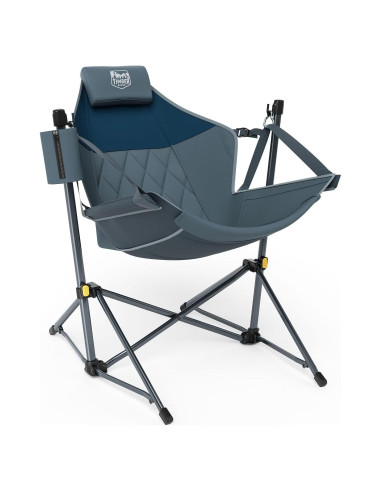 Silla de Hamaca Plegable Timber Ridge Azul Respaldo Ajustable