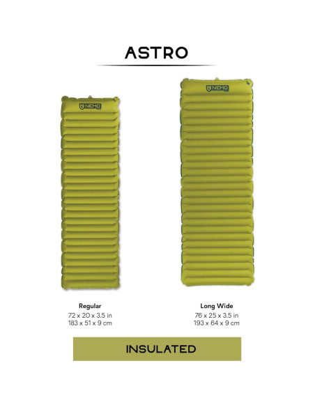 Colchón Inflable NEMO Astro Regular 8.9 cm Aislado Birch Bud Colchón Inflable NEMO Astro Regular 8.9 cm Aislado Birch Bud