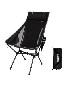 Silla de Camping Plegable TOBTOS con Respaldo Alto 200 kg