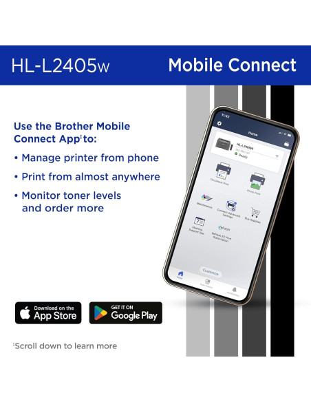 Impresora Láser Monocromática Brother HL-L2405W Inalámbrica Impresora Láser Monocromática Brother HL-L2405W Inalámbrica