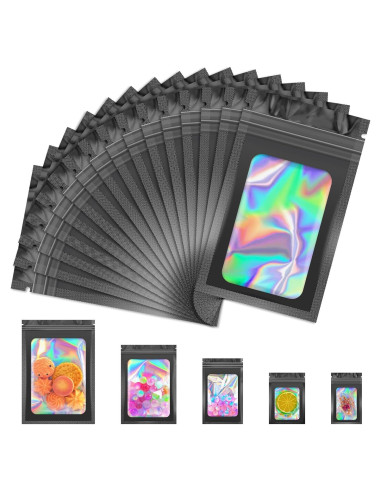 100 Bolsas Mylar Reutilizables Jetmore 6.1x9.9cm a Prueba de Olores