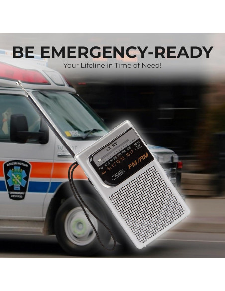 Radio Portátil Coby CR-203-SLV AM/FM Compacta 800 Horas Radio Portátil Coby CR-203-SLV AM/FM Compacta 800 Horas