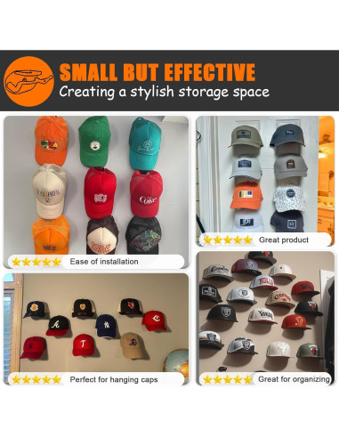 Ganchos Adhesivos para Sombreros Niunuerga - 24 Unidades, Negro