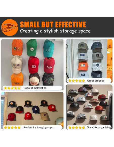 Ganchos Adhesivos para Sombreros Niunuerga - 24 Unidades, Negro Ganchos Adhesivos para Sombreros Niunuerga - 24 Unidades, Negro