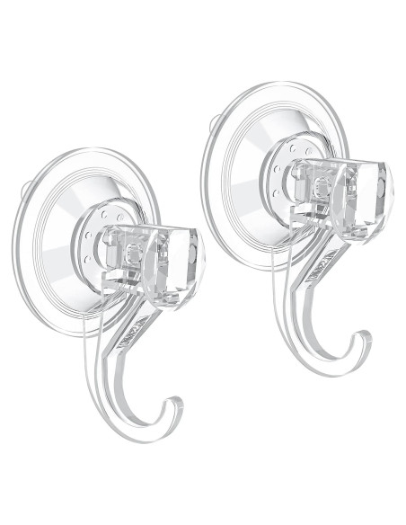 Ganchos de Ventosa VIS'V Transparentes 2 Pcs Alta Resistencia Ganchos de Ventosa VIS'V Transparentes 2 Pcs Alta Resistencia