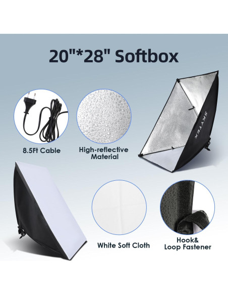 Kit de Iluminación Softbox Skytex 50x70cm 85W LED E27 Kit de Iluminación Softbox Skytex 50x70cm 85W LED E27