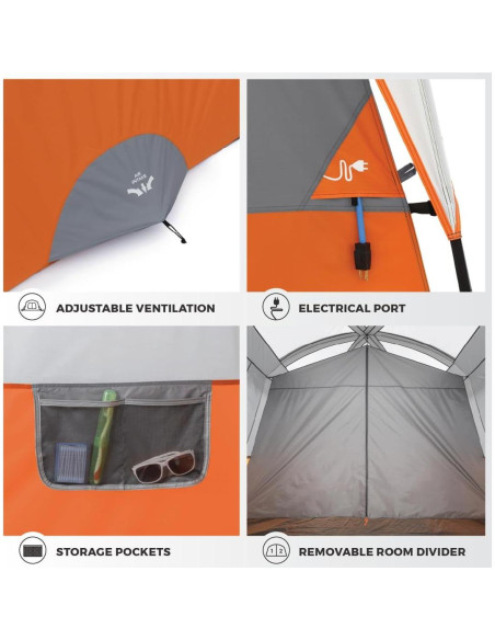 Carpa CORE para Camping Familiar 10 Personas 4.27x3.05m Naranja Carpa CORE para Camping Familiar 10 Personas 4.27x3.05m Naranja