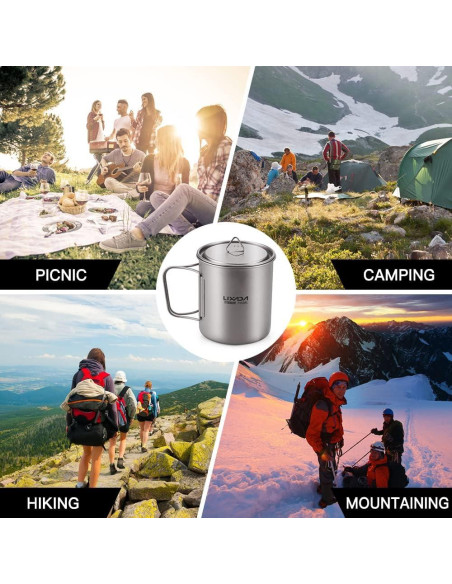 Olla de Titanio Lixada 550ml Plegable para Camping y Mochilero Olla de Titanio Lixada 550ml Plegable para Camping y Mochilero