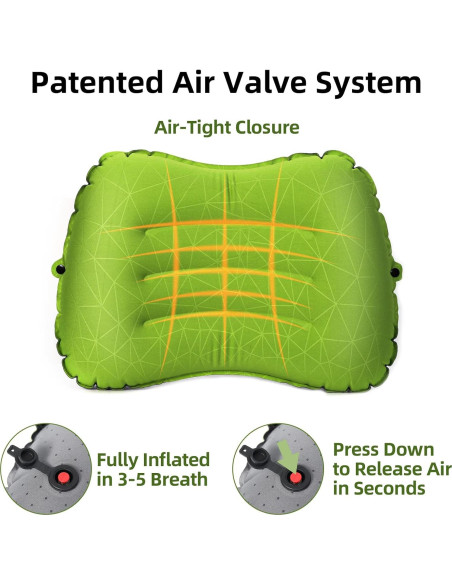 Almohada Inflable Crisonky 2.0 para Camping y Viaje - Verde Claro Almohada Inflable Crisonky 2.0 para Camping y Viaje - Verde Claro