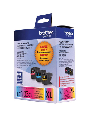 Cartuchos de Tinta Brother LC1033PKS, 3 Colores, 600 Páginas