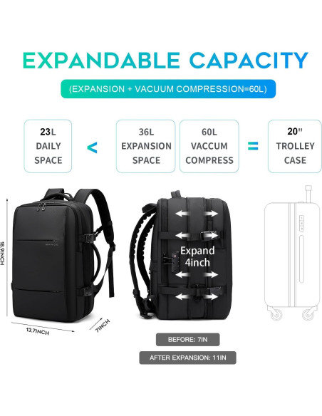 Mochila de Vacío BANGE 60L con Bomba y Cerradura Antirrobo Mochila de Vacío BANGE 60L con Bomba y Cerradura Antirrobo