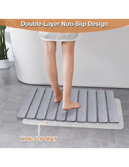 Alfombrilla de Baño Plegable Revid de Diatomita 60x40 cm Gris Alfombrilla de Baño Plegable Revid de Diatomita 60x40 cm Gris
