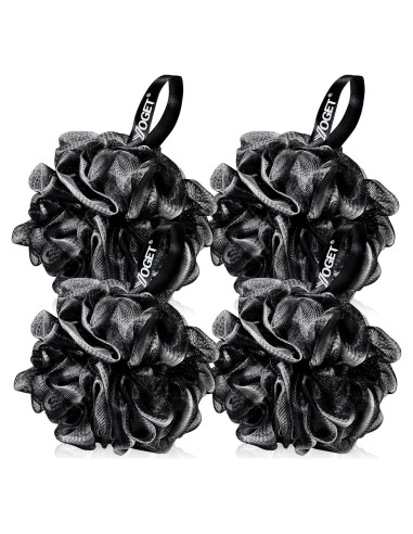 Esponja de Baño Loofah Negra Yoget, Paquete de 4, 60g