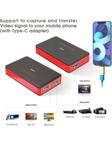 Tarjeta de Captura de Video HDMI DIGITNOW 1080P 60FPS USB 3.0