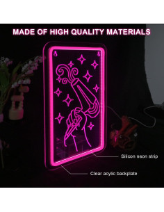 Letrero de Neón LED Rosa Secador de Pelo LUCUNSTAR 36x23 cm 2