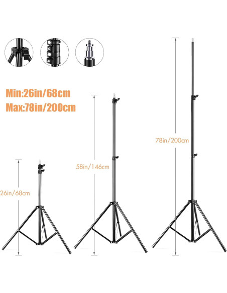 Kit de Iluminación Profesional Andoer con Softbox 50x70cm Kit de Iluminación Profesional Andoer con Softbox 50x70cm