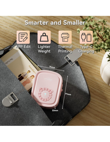 Impresora de Etiquetas Portátil PeriPage P10Pro Rosa Bluetooth