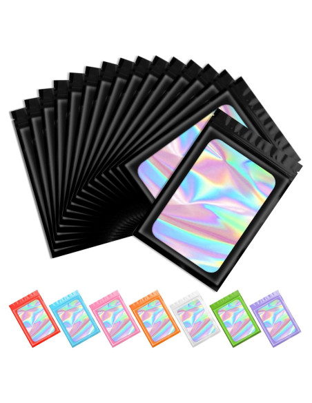 Bolsas Mylar Holográficas Reutilizables FUNFERY 100 Unidades 6.1x9.9 cm Bolsas Mylar Holográficas Reutilizables FUNFERY 100 Unidades 6.1x9.9 cm