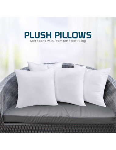 Cojines Decorativos Utopia Bedding Juego de 4 Blanco 30x30 cm
