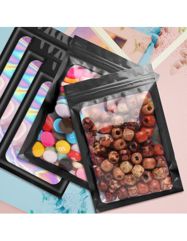 Bolsas Mylar Holográficas Reutilizables FUNFERY 100 Unidades 6.1x9.9 cm