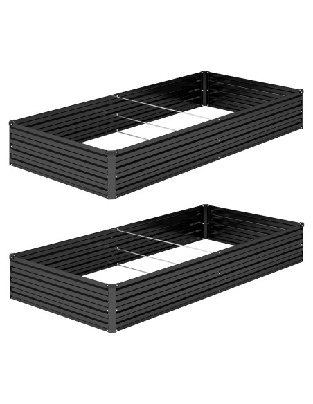 Kit de Cama de Jardín Elevada DIIYIV 243.84x121.92x30.48 cm Negro Kit de Cama de Jardín Elevada DIIYIV 243.84x121.92x30.48 cm Negro