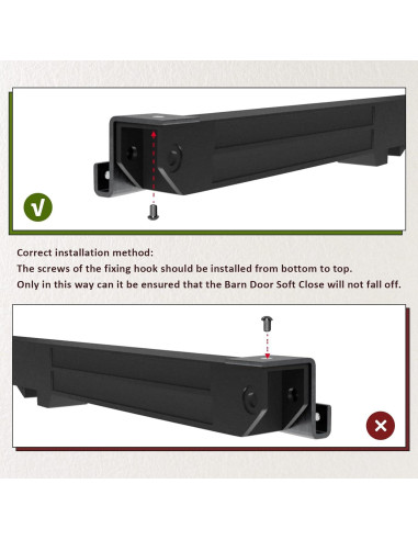 Mecanismo de Cierre Suave para Puerta de Granero Ligero 2PCS