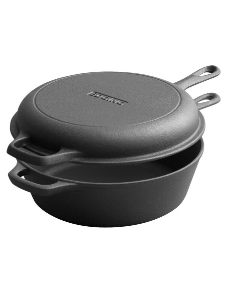 Olla de Hierro Fundido 2 en 1 EDGING CASTING 3QT Precocinado Olla de Hierro Fundido 2 en 1 EDGING CASTING 3QT Precocinado
