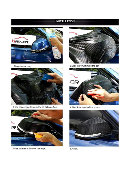 Vinilo de Fibra de Carbono LZLRUN 5D 0.30m x 1.52m para Autos Vinilo de Fibra de Carbono LZLRUN 5D 0.30m x 1.52m para Autos
