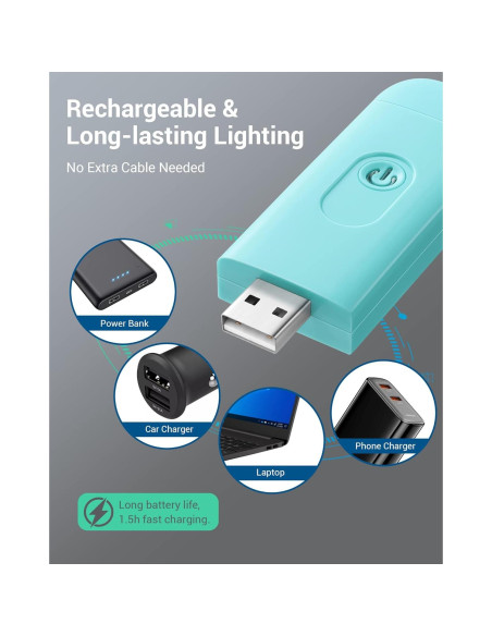 Luz de Lectura DEWENWILS Recargable USB Clip Azul 1800K-3000K Luz de Lectura DEWENWILS Recargable USB Clip Azul 1800K-3000K