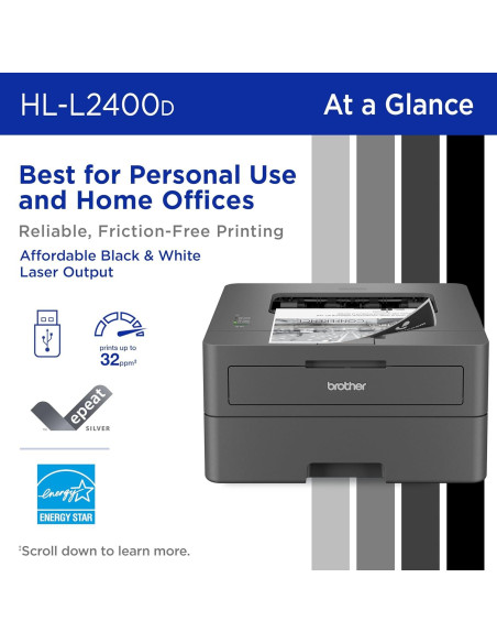 Impresora Lásers Monocromática Brother HL-L2400D 32 PPM Dúplex Impresora Lásers Monocromática Brother HL-L2400D 32 PPM Dúplex